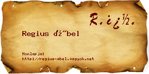 Regius Ábel névjegykártya