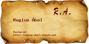Regius Ábel névjegykártya