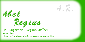 abel regius business card